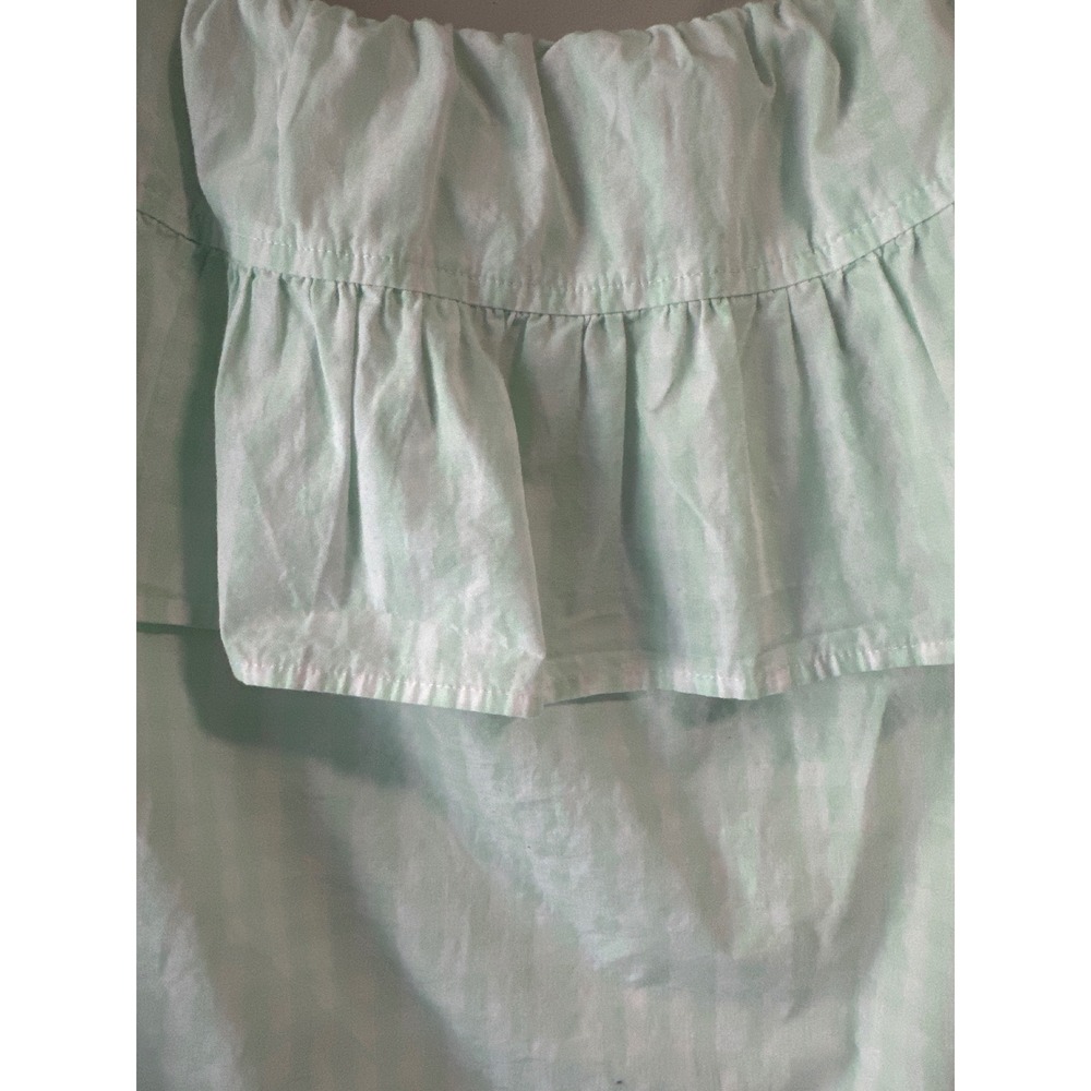 Abound Mint Green Gingham Off The Shoulder Ruffle Cotton Blouse Large - Picture 8 of 8